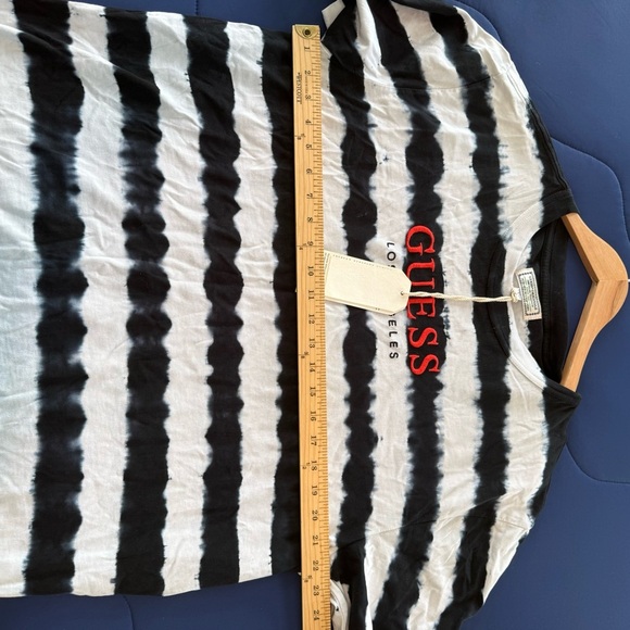 GUESS Black and White Striped Tee, NWT, Size L - Picture 6 of 6